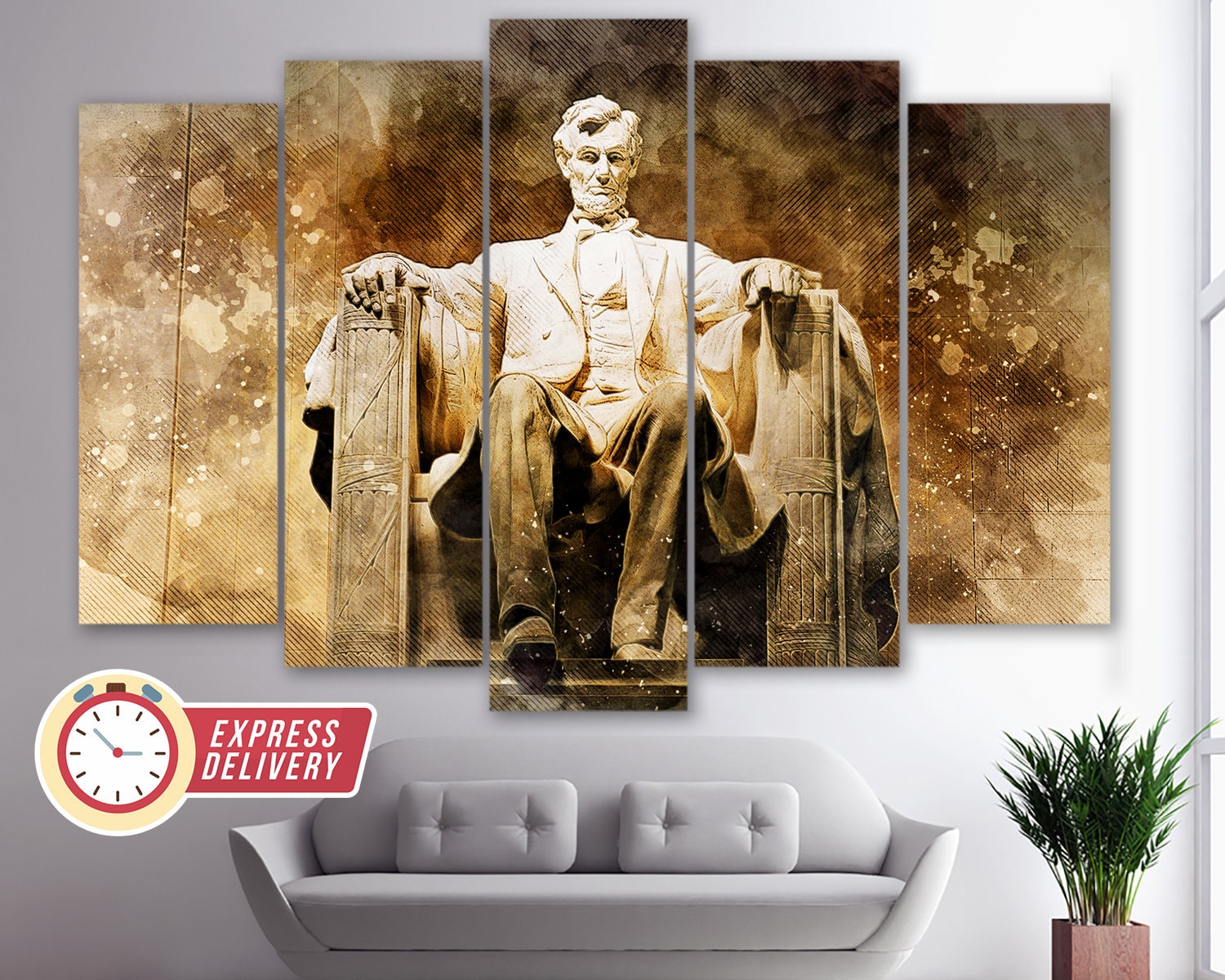 Lincoln Memorial Canvas Art Lincoln Wall Art Lincoln Etsy