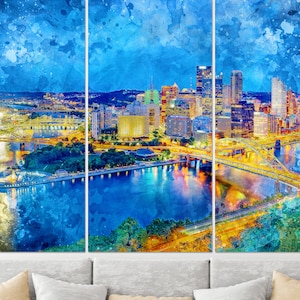 Pittsburgh Skyline, Pittsburgh Canvas Print, Pittsburgh Wall Art, Pittsburgh Photo, Pittsburgh Print, Pennsylvania Canvas