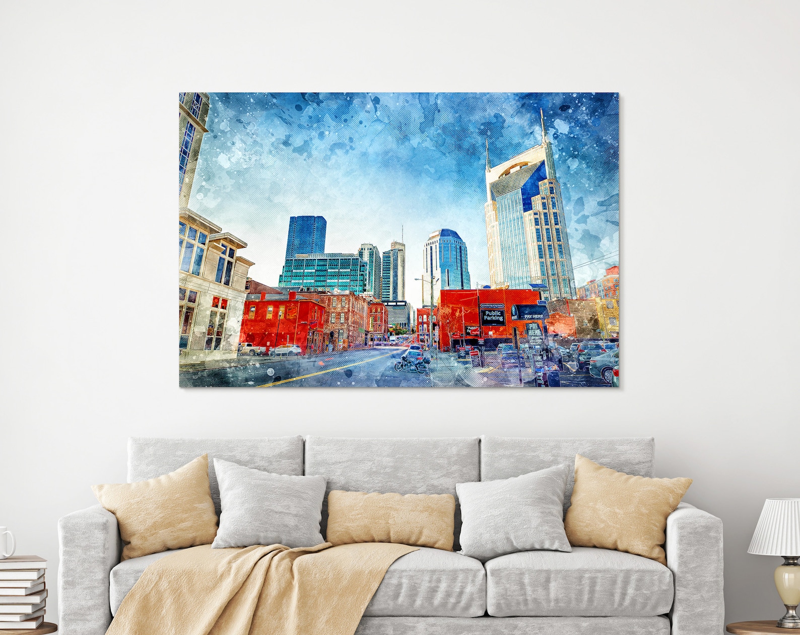 Nashville Wall Art Nashville Canvas Print Nashville Skyline Etsy