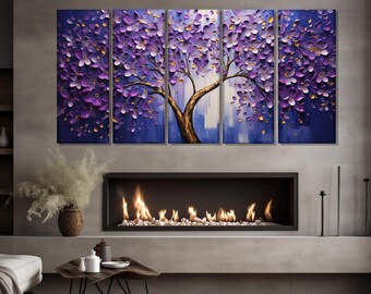 TutuBeer Leinwand-Bild „Bauhinia“ – Violettes Blumen-Gemälde, Gespannt & Gerahmt, 20x30/40/50 Cm, Fertig Zum Aufhängen