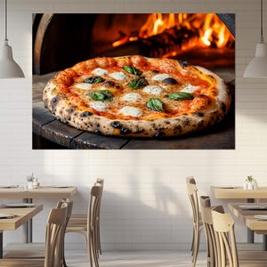 Pizza Canvas Print, Bakery Wall  Decor, Pizza Painting, Pizza Poster, Restaurant Wall Decor, Pizzeria Decor, Pizza Print, Kitchen Wall Decor