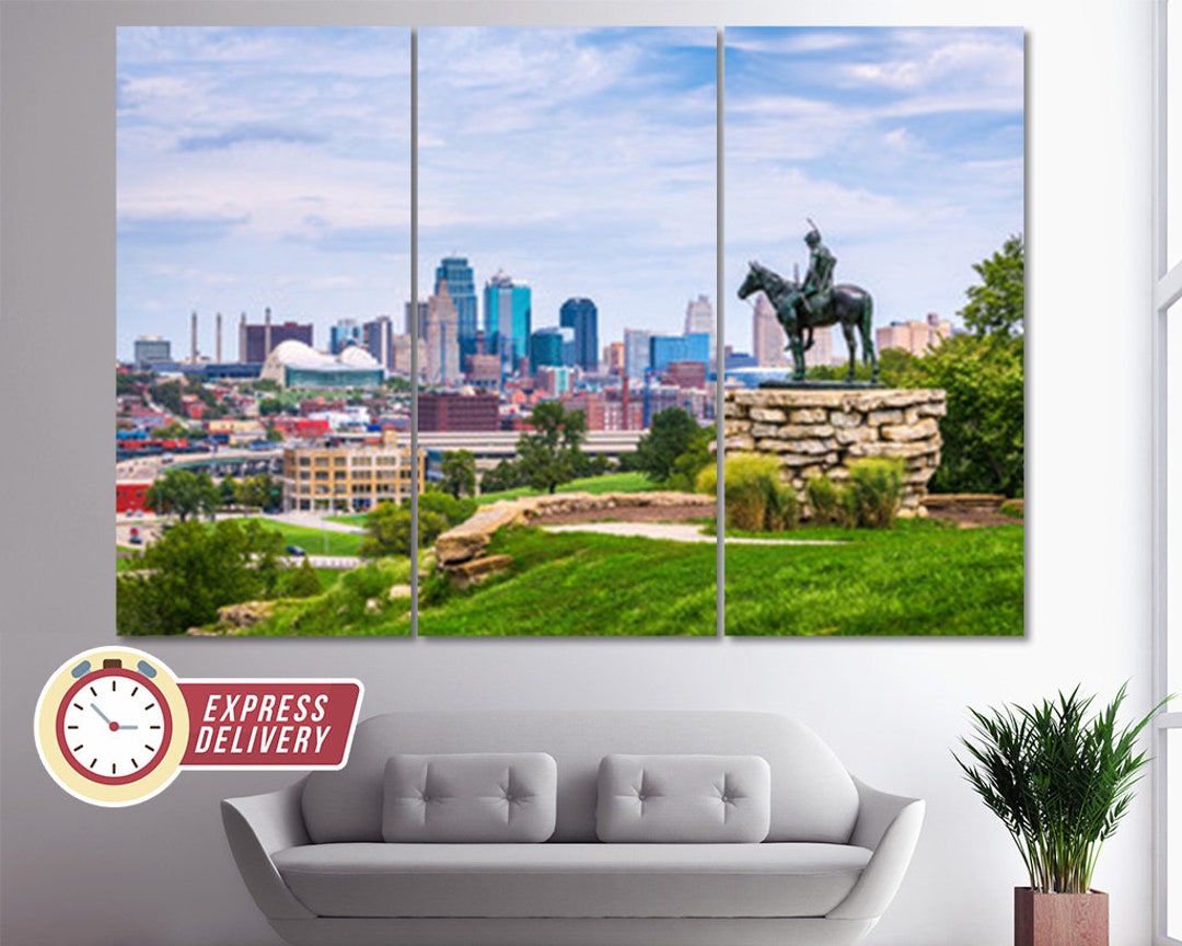 Kansas City Skyline, Kansas City Canvas, Kansas City Print, Kansas City