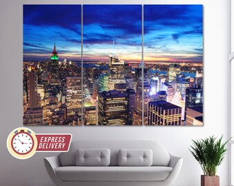 New York City Skyline, Manhattan Canvas, New York Print, New York Wall Art, New York City Decor, New York Photo, New York Gift, NY Canvas