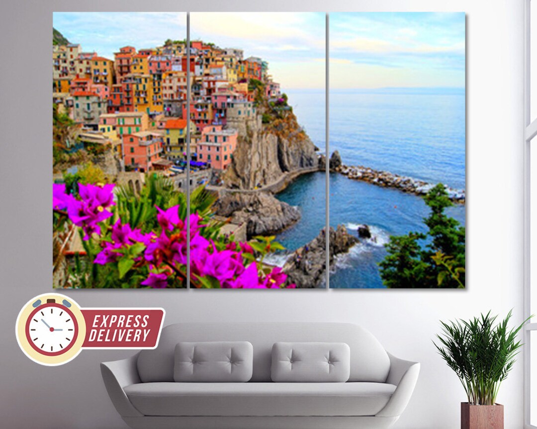 Cinque Terre Canvas Print, Cinque Terre Wall Art, Cinque Terre Coast