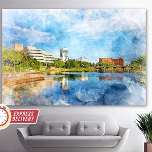 Wichita Canvas Art, Wichita Painting, Wichita Wall Art, Wichita Print, Wichita Poster, Wichita Photo, Wichita Skyline, Kansas Painting