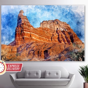 Palo Duro Canyon Canvas Art, Canyons Wall Art, Rocks Canvas, Palo Duro Canvas, Palo Duro Print, Caprock Escarpment, Mountains Canvas