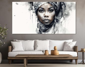 アフリカの壁装飾女性絵画キャンバス、ポートレートヴィンテージ
