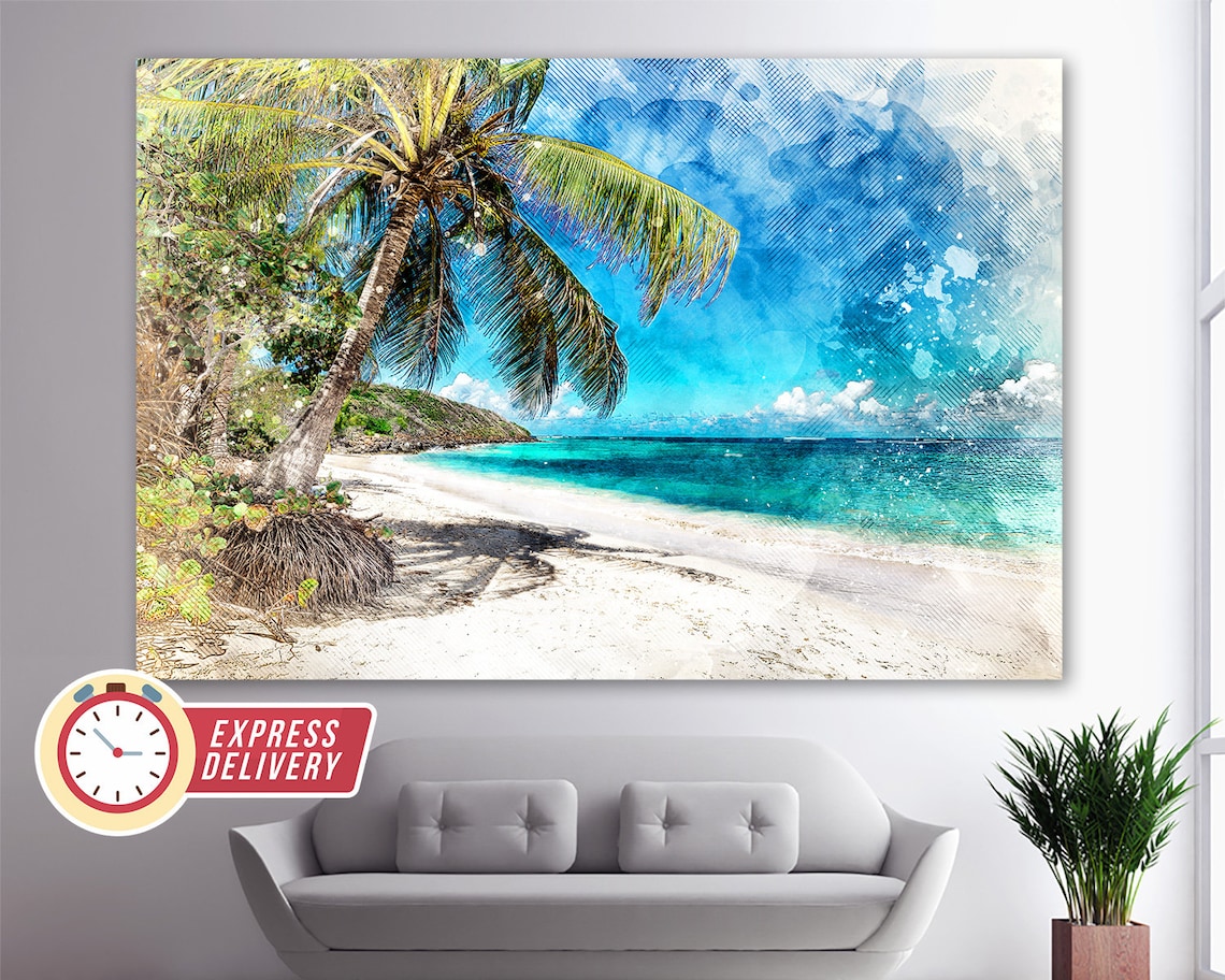 Aruba Beach Aruba Wall Art Aruba Painting Aruba Canvas Etsy