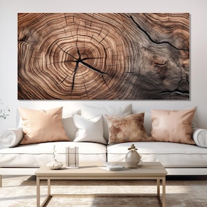 Tree Texture Canvas Print, Tree Rings Canvas Art, Modern Bedroom Wall Decor, Warm Colors Wall Art, Wood Painting, Contemporary Wall Decor