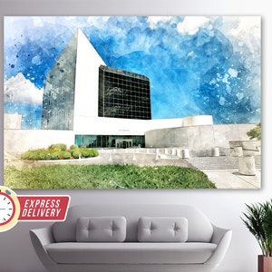 Kennedy Library in Boston Canvas Print, Boston Library Canvas, Boston Painting, Boston Wall Art, Boston Print, Boston Architecture Poster