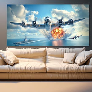 Cuadro de bombardero B-52 impreso en lienzo, arte mural de guerra, póster B-52, arte mural de aviación militar, decoración militar, regalo de piloto, regalo militar