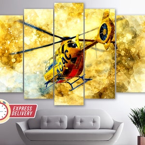ADAC Air Rescue Helicopter Canvas Print, Helicopter Wall Art, Helicopter Canvas Art, Helicopter Poster, Helicopter Decor, Helicopter Photo