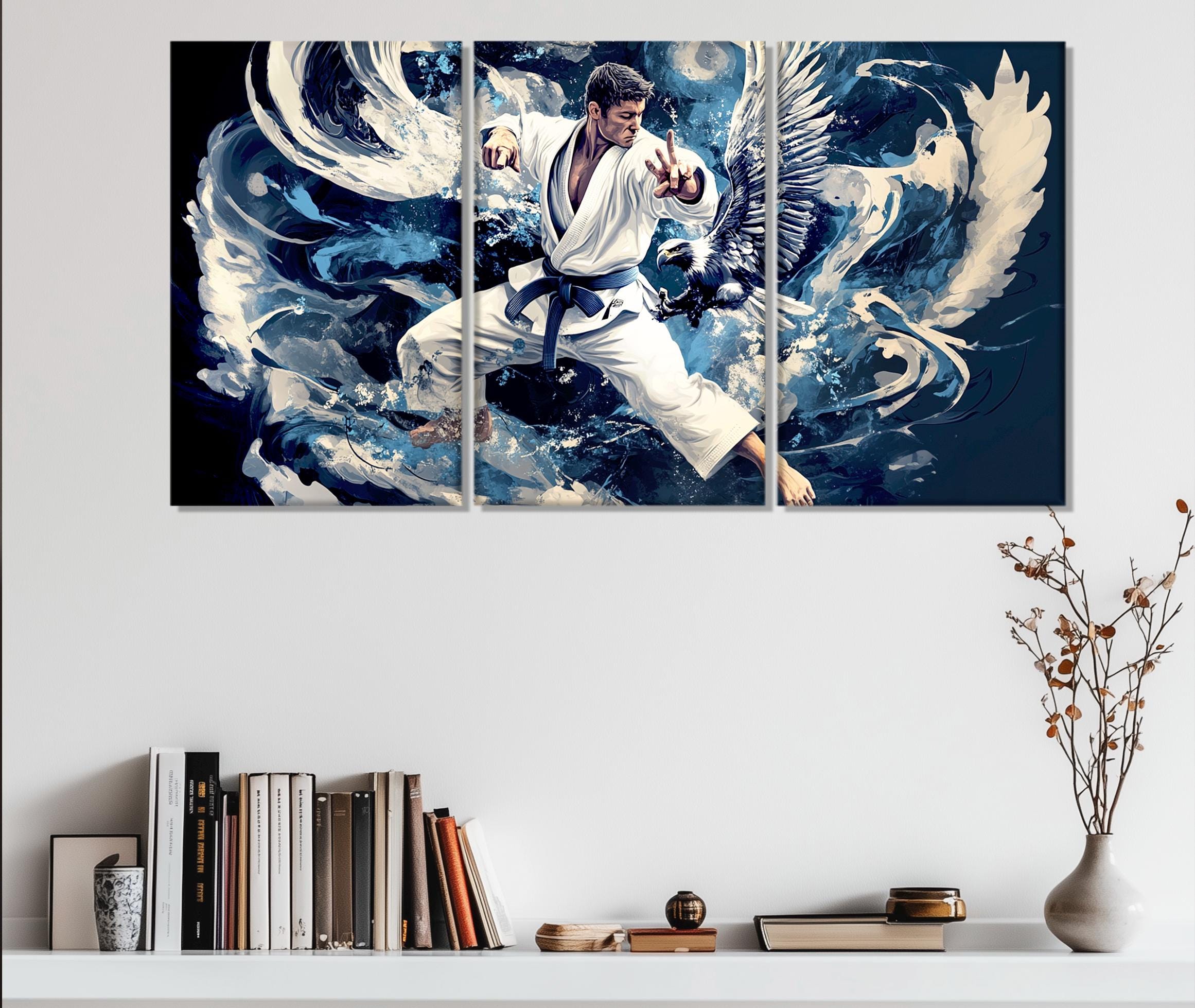 jitsu / Acrylic on canvas frameアート Abstract Jiu-jitsu Painting Printed on Canvas, Karate Canvas Print