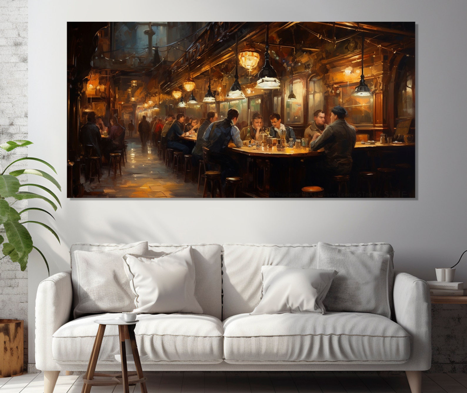 Vintage Pub Painting Printed on Canvas, Irish Pub Wall Art, Irish Gift ...