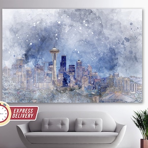 Kerry Park in Seattle Canvas Art, Seattle Skyline, Seattle Artwork, Seattle Print, Seattle Wall Art, Seattle Canvas Art, Seattle Photo