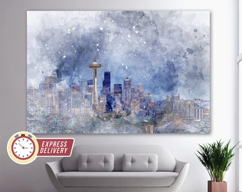 Kerry Park in Seattle Canvas Art, Seattle Skyline, Seattle Artwork, Seattle Print, Seattle Wall Art, Seattle Canvas Art, Seattle Photo