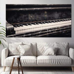 Abstract Piano Canvas Print, Piano Painting, Music Wall Art, Musician Gift, Piano Wall Art, Vintage Piano Poster, Pianist Gift