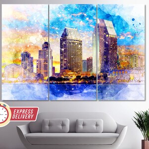 San Diego Canvas Print, San Diego Wall Art, San Diego Canvas Art, San Diego Print, San Diego Poster, San Diego Photo, San Diego Skyline