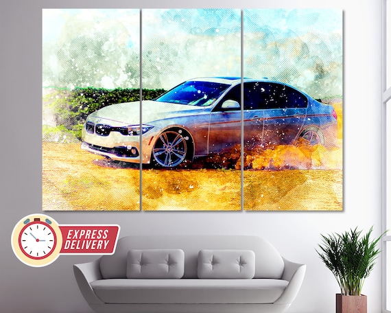 BMW Drift Canvas Print, BMW Wall Art, BMW Canvas Art, Bmw Poster, Bmw Wall Decor, Bmw F30, Bmw Print, Bmw Paintings, Drifting Canvas Art