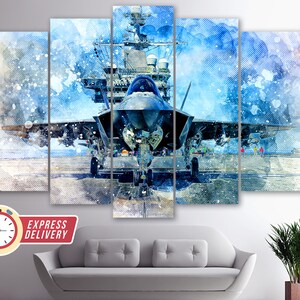 Lockheed Martin F-35 Lightning II Canvas Print, Military Canvas Art, Military Wall Art, F-35 Poster, Aircraft, Military Gift, Combat Jet