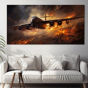 Abstract Boeing B-52 Stratofortress Canvas Print, B-52 Painting, Military Aircrafts Wall Art, Military Wall Decor, Pilot Gift