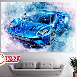 Ford GT Canvas Print, Ford Wall Art, Ford Canvas Art, Sport Car Canvas, Ford Print, Ford Decor, Ford GT Photo, Ford Fan Gift, Ford Paintings