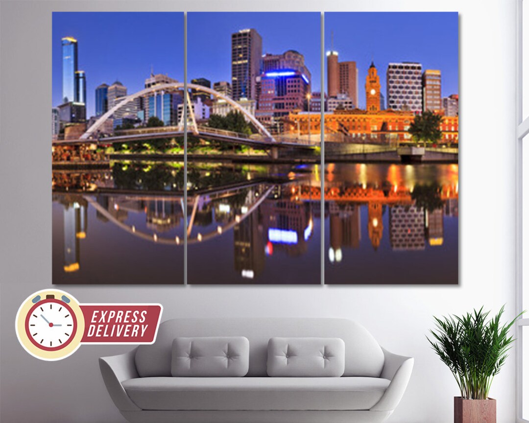 Melbourne Skyline, Melbourne Canvas Print, Melbourne Wall Decor