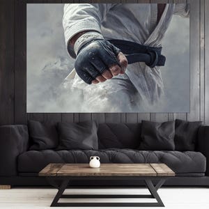 Abstrakcyjna sztuka ścienna Jiu-Jitsu, plakat z czarnym pasem, prezent dla fana Jiu-Jitsu, obraz Jiu-Jitsu, plakat Judo, sztuka ścienna Judo, wystrój klubu Jiu-Jitsu