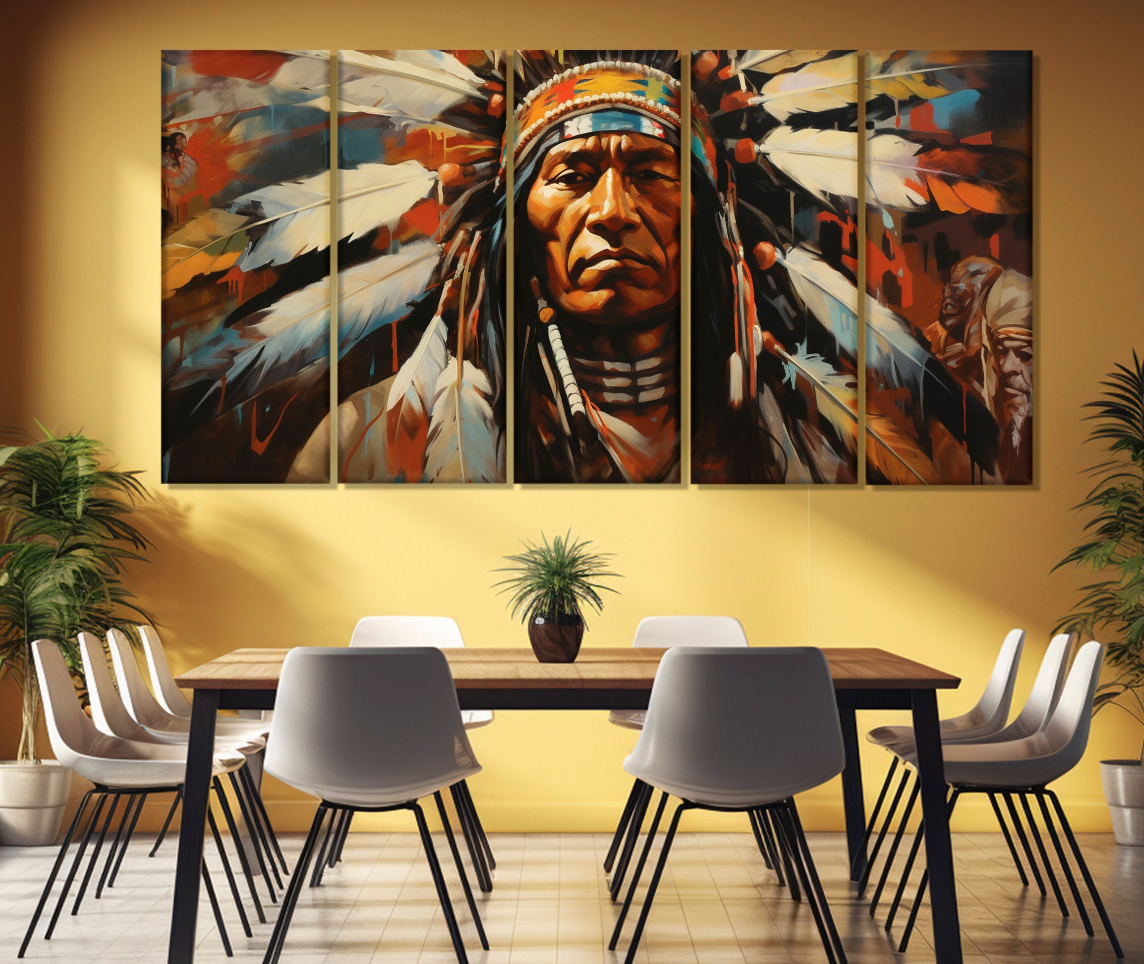 First Nations Chief Canvas Print, Native American Wall Art, Indian ...