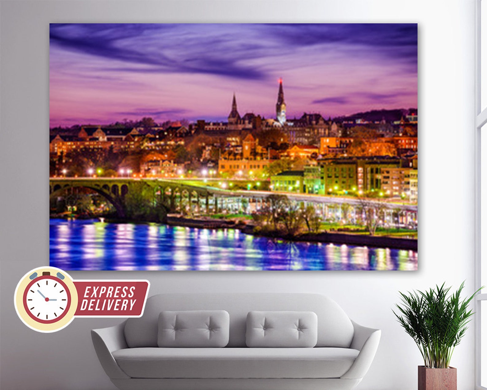 Canvas Skyline Wall Art Etsy