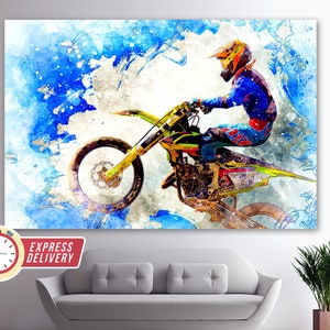 Motocross Canvas Art, Dirt Bikes Wall Art, Biker Gift, Motocross Wall Art, Dirt Bikes Canvas Print, Stunt Motocross Print, Motocross Photo
