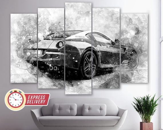 RED FERRARI SPORTS CAR CANVAS PICTURE PRINT WALL ART HOME DECOR FREE DELIVERY