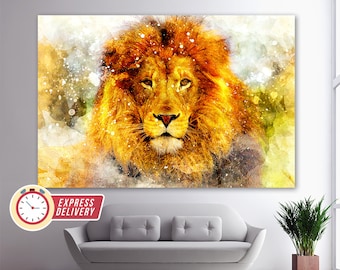 Abstract Lion Canvas Print, Lion Paintings, Lion Print, Lion Canvas Art, Abstract Canvas Art, Lion Photo, Abstract Wall Art, Lion Wall Decor