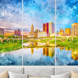 Columbus Skyline, Columbus Canvas Print, Columbus Wall Art, Columbus Painting, Ohio Wall Art, Columbus Decor, Columbus Poster