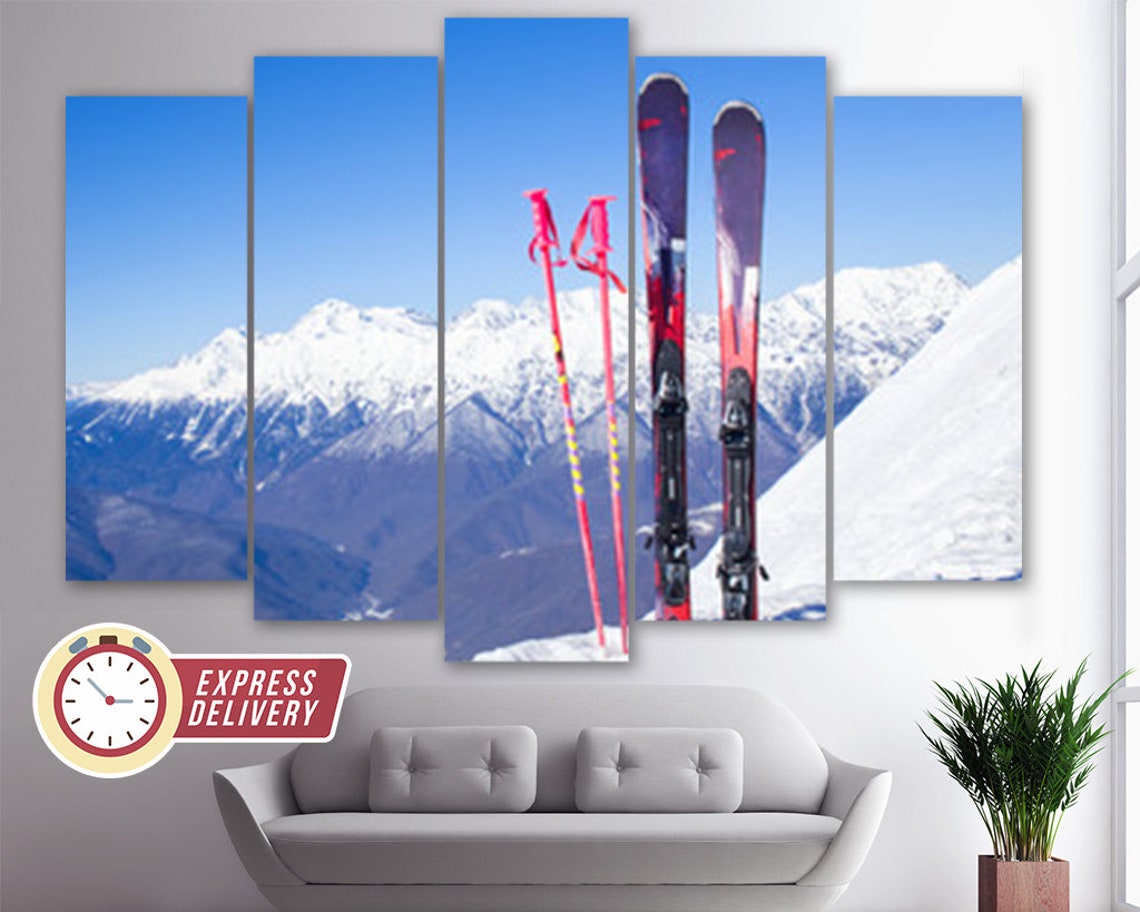 Ski Canvas Art Ski Wall Art Ski Canvas Print Skier Gift Etsy UK