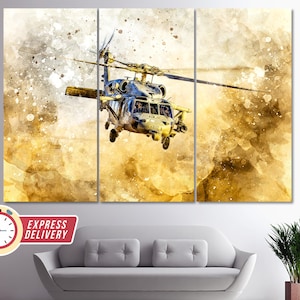 Black Hawk Canvas Print, Military Canvas Art, Military Wall Art, Helicopter Poster, Helicopter Canvas, Military Gift, Helicopter Print