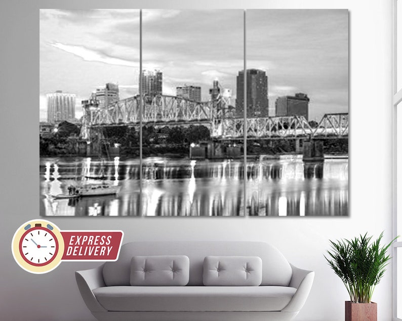 Little Rock Skyline Little Rock Canvas Little Rock Wall Art Etsy