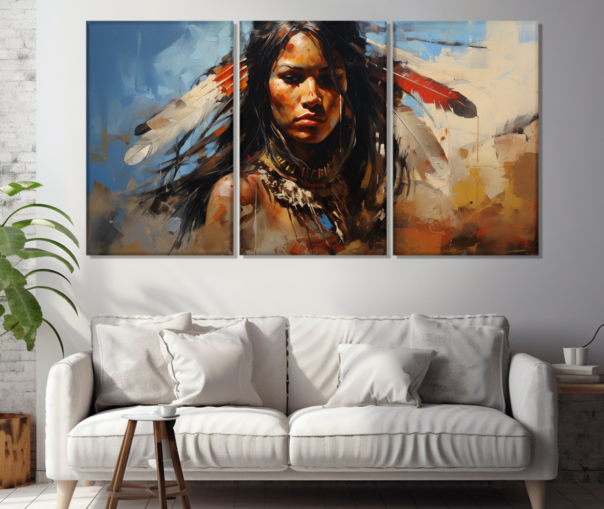 Beautiful Native American Woman Canvas Print, First Nations Wall Art ...