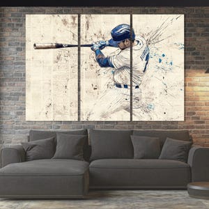 Abstract Baseball Canvas Print, Baseball Wall Art, Baseball Painting, Baseball Poster, Man Cave Wall Decor, Baseball Fan Gift