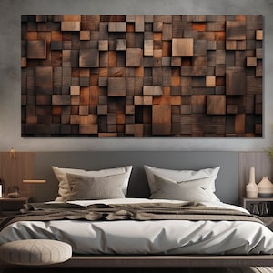 Decorazione da parete per camera da letto moderna, stampa su tela con dipinto su legno, poster astratto su legno, arte su tela su legno, arte da parete con colori caldi
