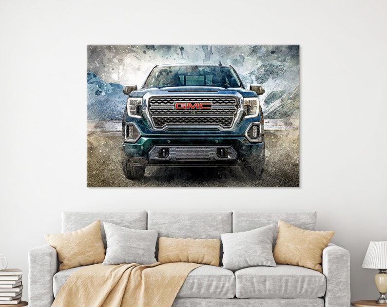 GMC Sierra Truck Canvas Print, Off Road Wall Art, GMC Wall Art, GMC Canvas Art, Gmc Pickup, Gmc Fan Gift image 3