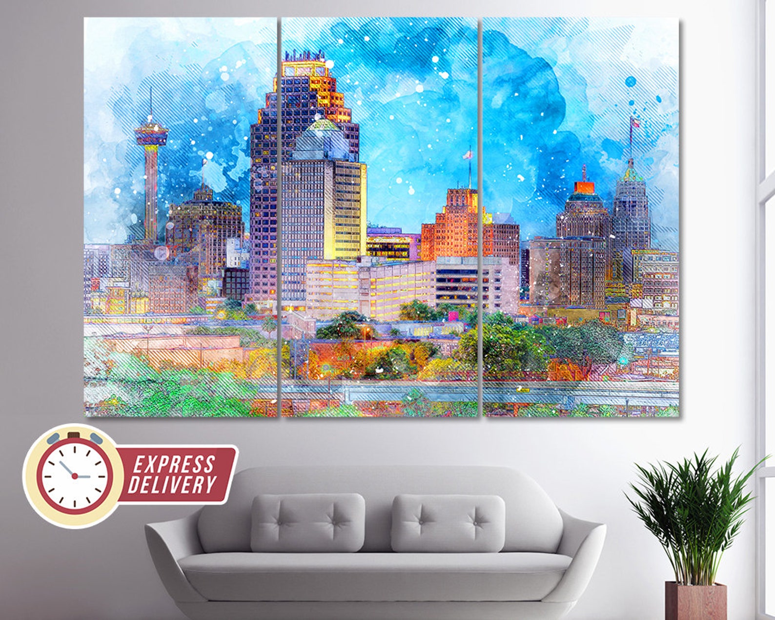 San Antonio Wall Art San Antonio Canvas Art San Antonio Etsy