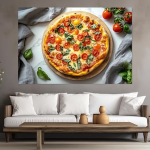Pizza Canvas Print, Pizza Bar Decor, Pizza Photo, Pizza Poster, Restaurant Wall Decor, Pizza Art, Pizzeria Decor, Pizza Print, Kitchen Decor