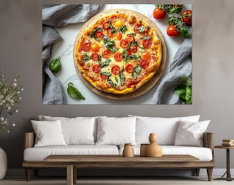 Pizza Canvas Print, Pizza Bar Decor, Pizza Photo, Pizza Poster, Restaurant Wall Decor, Pizza Art, Pizzeria Decor, Pizza Print, Kitchen Decor