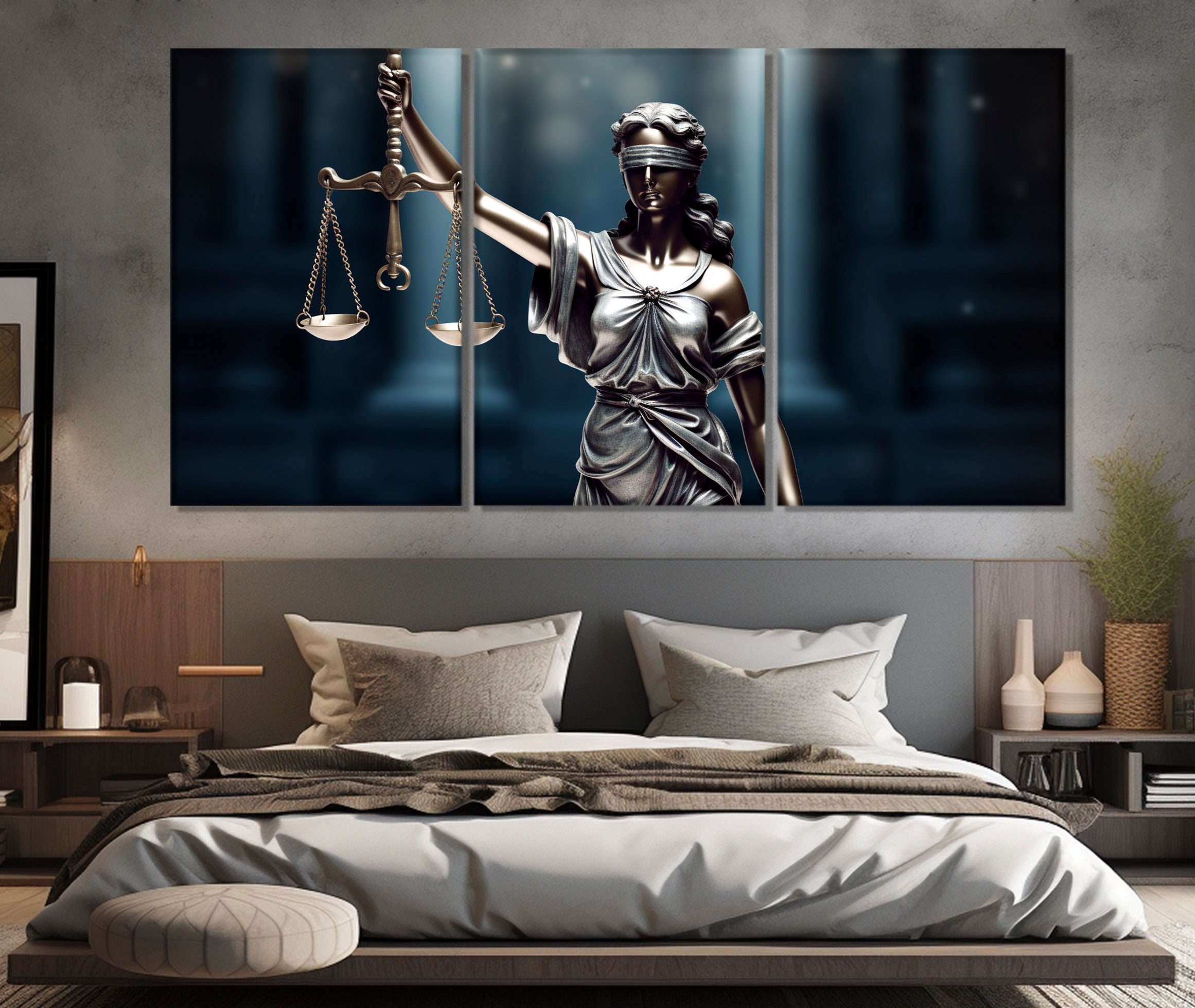 Lady Justice Canvas Print, Law Wall Art, Lawyer Gift, Lawyer Office ...