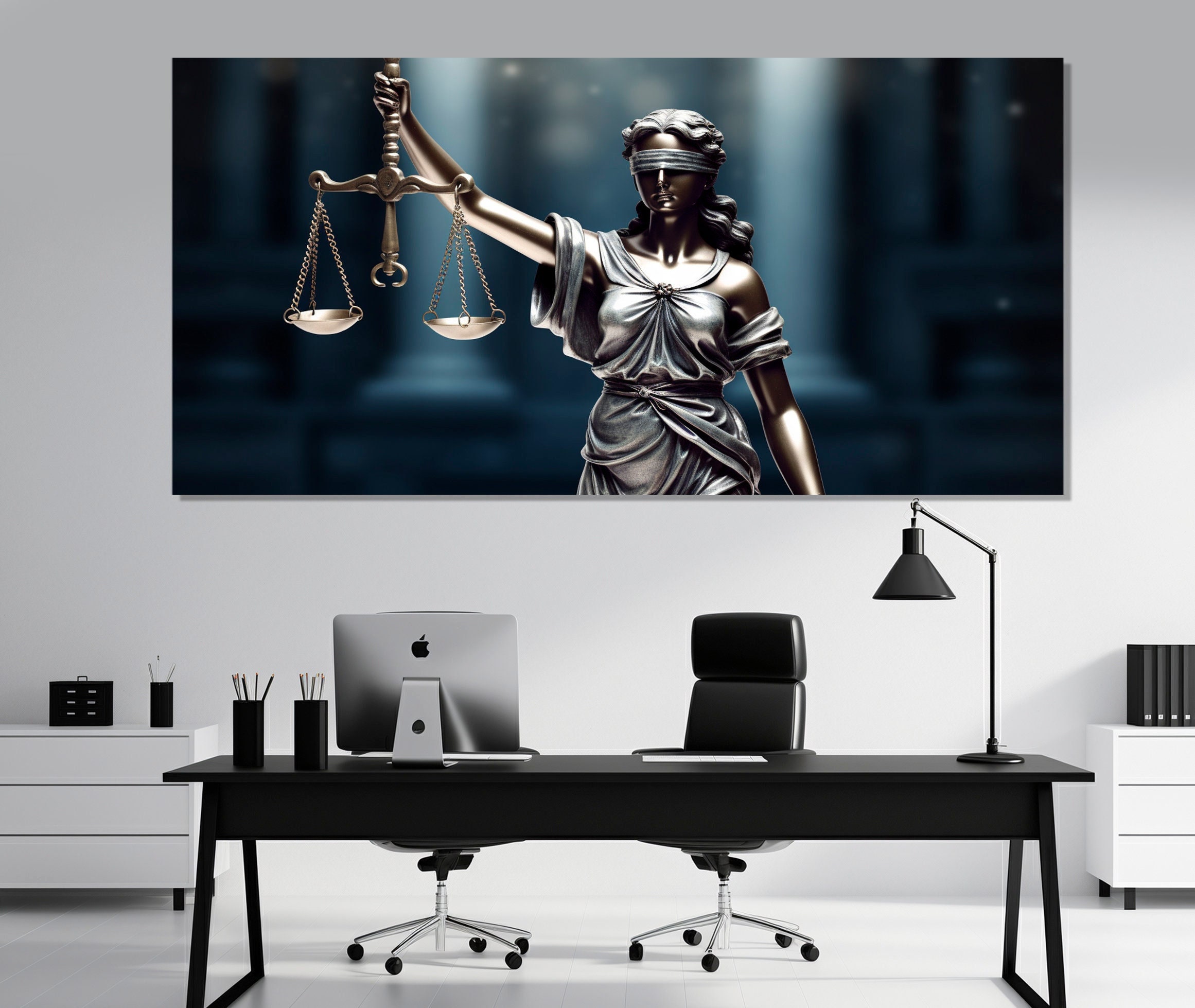 Lady Justice Canvas Print, Law Wall Art, Lawyer Gift, Lawyer Office ...