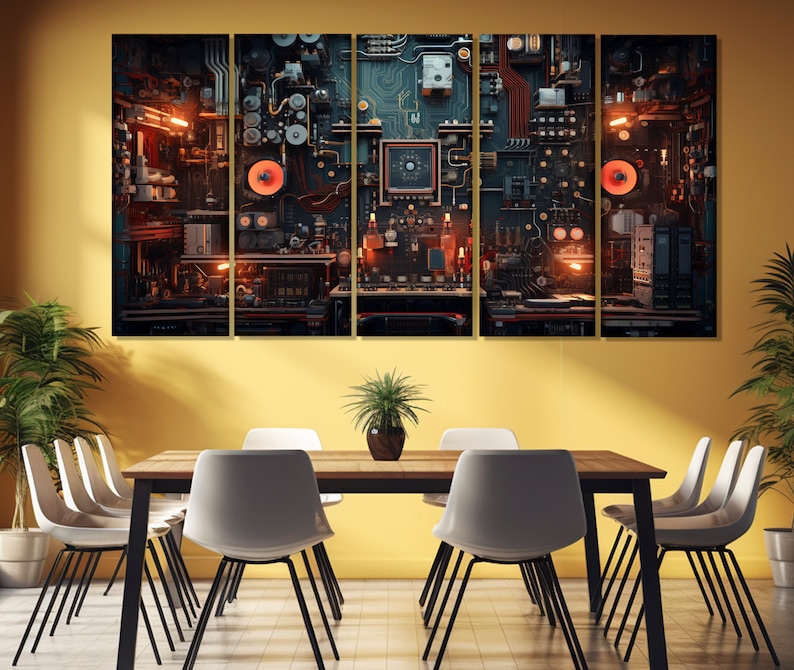 Chip Canvas Print, Motherboard Painting, Circuit Canvas Print, System Administrator Gift, Computer Wall Art, Computer Chip Poster image 6