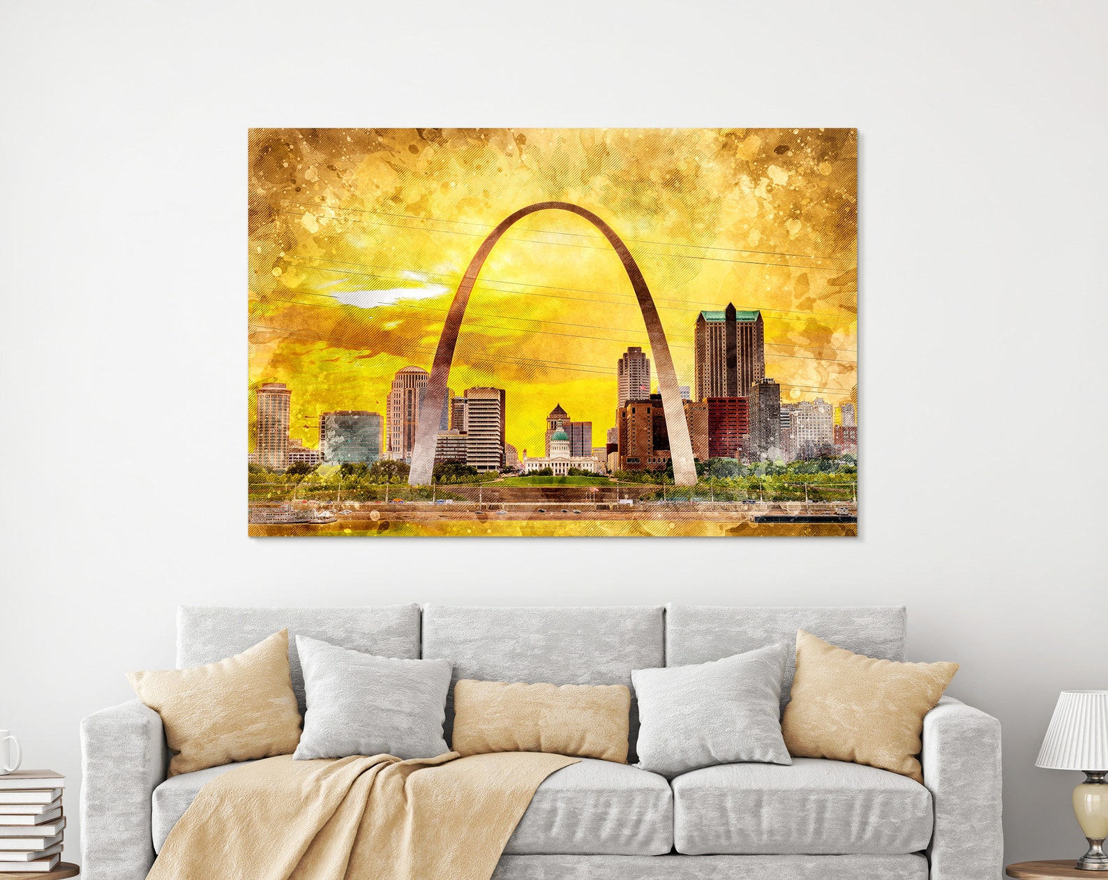 St Louis Skyline St Louis Canvas Art St Louis Wall Art St Etsy