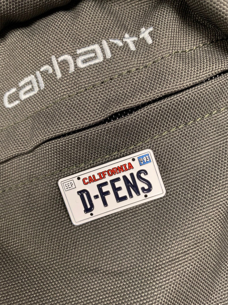 DFENS Falling Down Pin License Plate enamel lapel pin Etsy