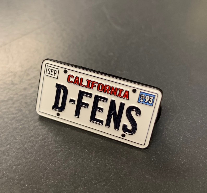 DFENS Falling Down Pin License Plate enamel lapel pin Etsy